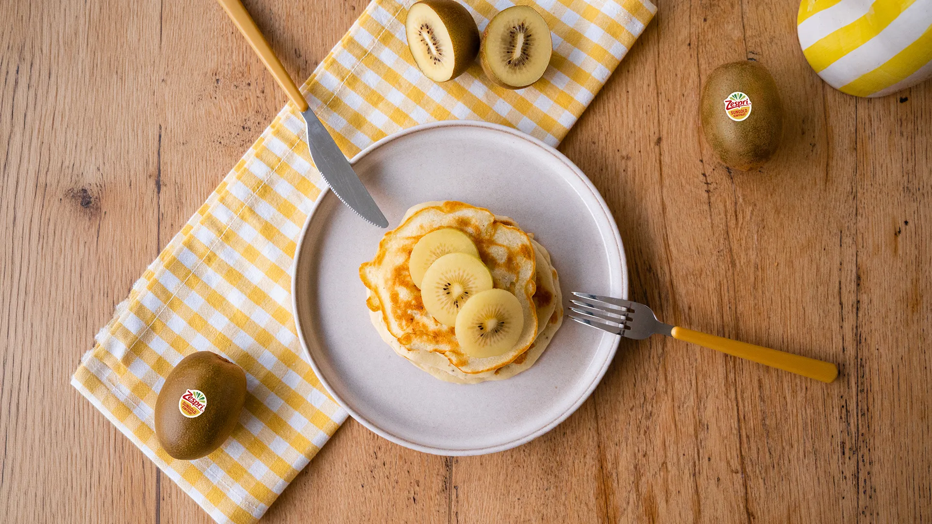 Mini pancakes au kiwi jaune Zespri™ SunGold™