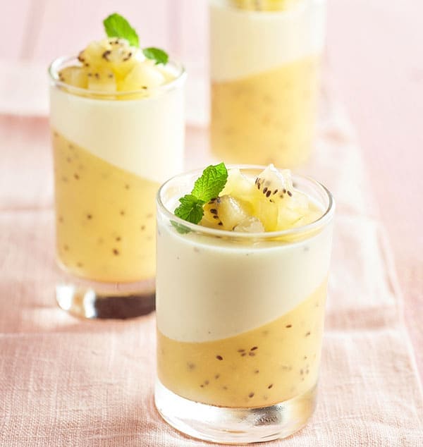 Panna cotta au kiwi SunGold et à la vanille