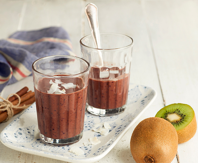 Smoothie au kiwi Zespri Green et au chocolat 