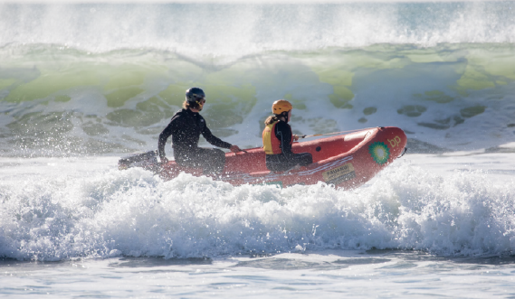 Surf Life Saving New Zealand out at sea