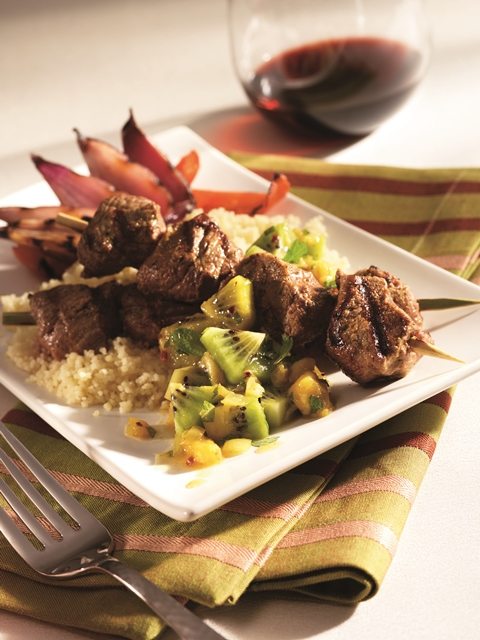 Kiwifruit Chutney with Lamb Kabobs
